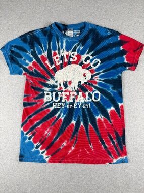 My Buffalo Shirt M Bills Tie Dye T-Shirt Red White Blue Lets Go Buffalo